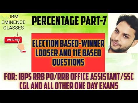 Percentage Part Election Based Percentage Questions For Ssc Cgl Chsl