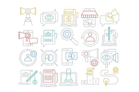 Digital Marketing Icons Set Graphic By Back1design1 · Creative Fabrica