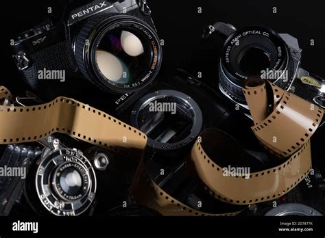 A Pile Of Old Cameras Stock Photo Alamy