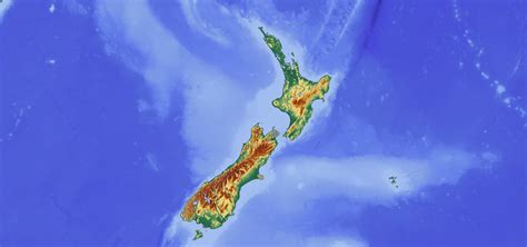 Geographical map of New Zealand: topography and physical features of ...