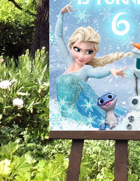 FROZEN Birthday Welcome Sign, Frozen Elsa and Anna Welcome Poster ...