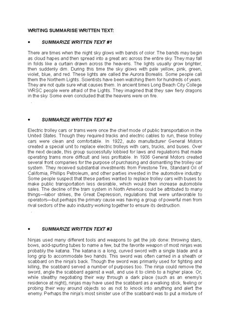 Summarise Written Text Word Limit