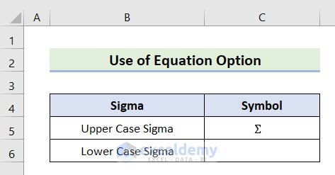 How to Insert Sigma Symbol in Excel (8 Easy Ways) - ExcelDemy