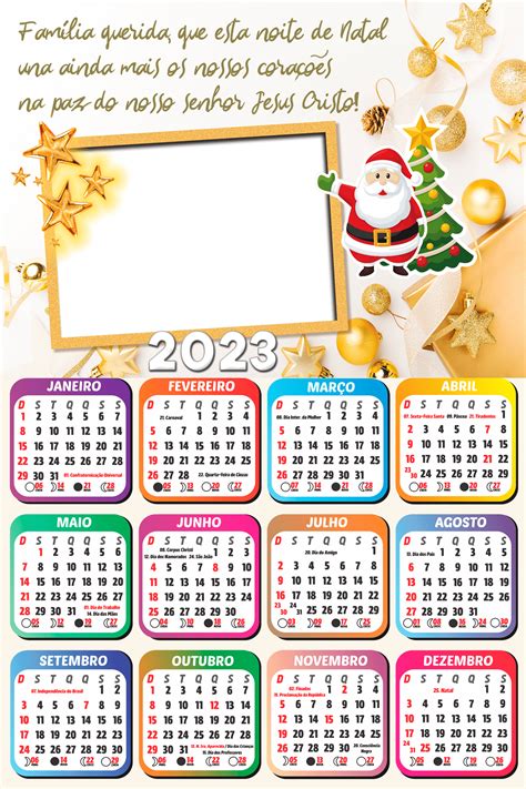 Calendário 2023 Frase De Natal Família Querida Moldura Png Imagem Legal