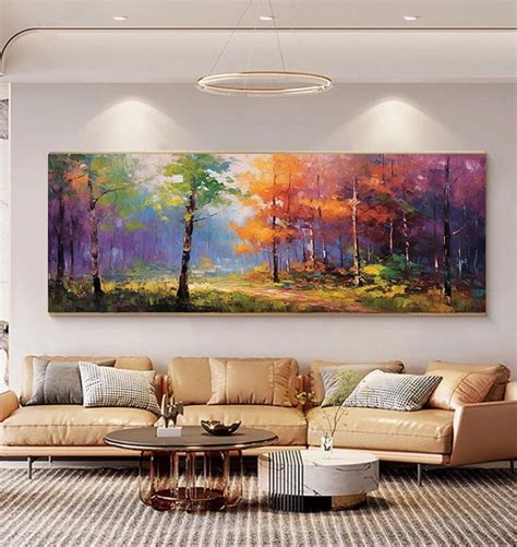 Oil Painting in the Deep Forest Painting Wall Art, Trees Forest Digital ...