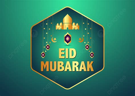 Eid Mubarak Islamic Festival Background Design With Mosque Abstract