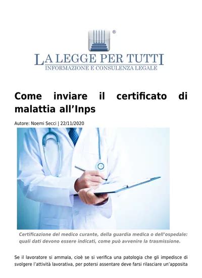 Come Inviare Il Certificato Di Malattia All Inps