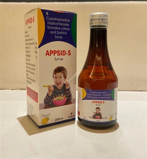 Cyproheptadine Hcl Tricholine Citrate Syrup 100 Ml At Rs 100 Bottle In