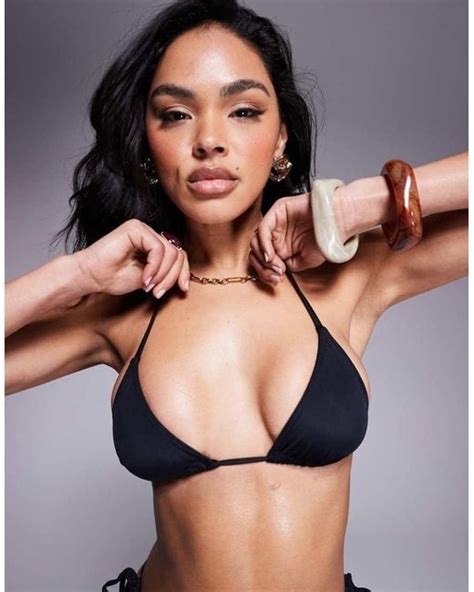 Asos Maya Tie Front Triangle Bikini Top In Black Lyst Uk