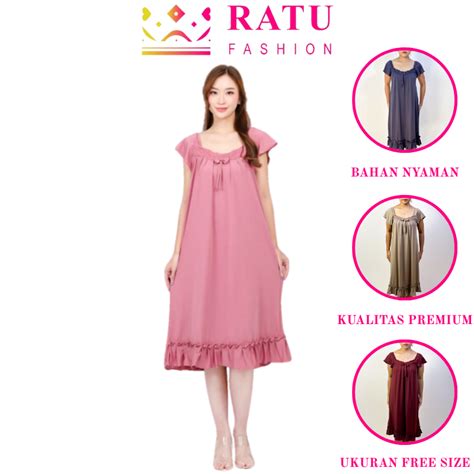 Jual Ratufashion Baju Tidur Sexy Bahan Satin Dress Lingerie Sexy Lembut Ade Dress Renda Piyama