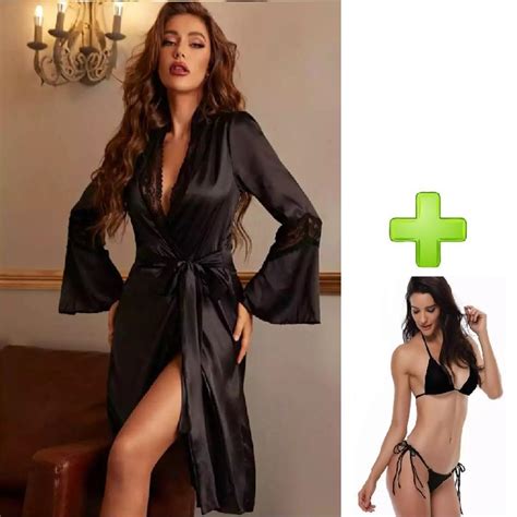 Pack Of 03 Nighty Beautiful Bridal Black Hot Sexy Silk Long Gown Bridal Night Suit