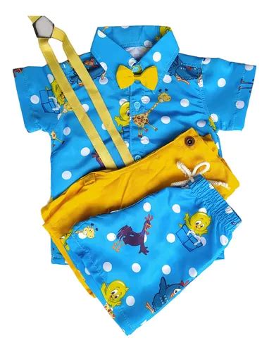 Roupa Galinha Pintadinha Menino - Roupa Galinha Pintadinha Menino 5 Peças Roupa Festa Infantil | Frete grátis
