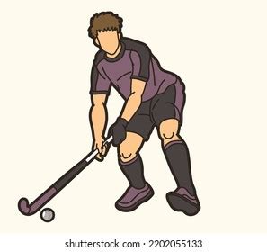 Field Hockey Sport Male Player Action Stock Vector (Royalty Free ...