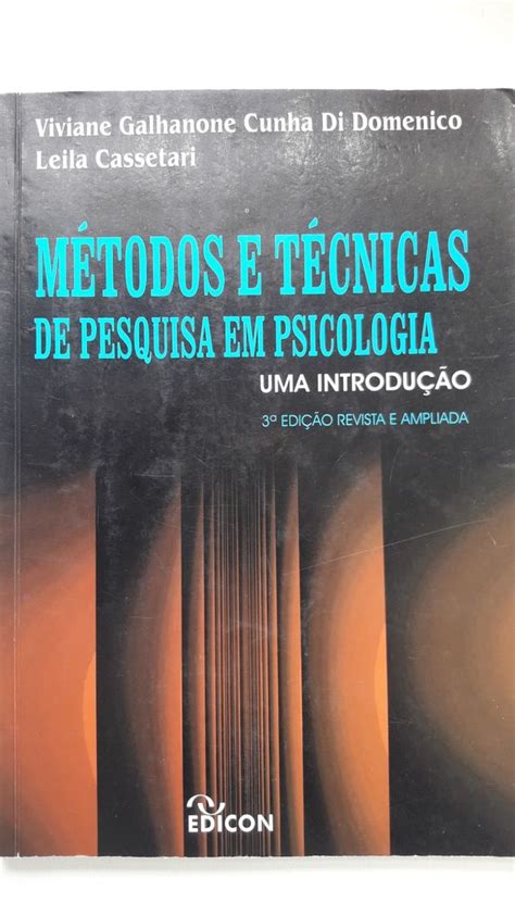 Métodos e Técnicas de Pesquisa em Psicologia Leila Cassetari Livro