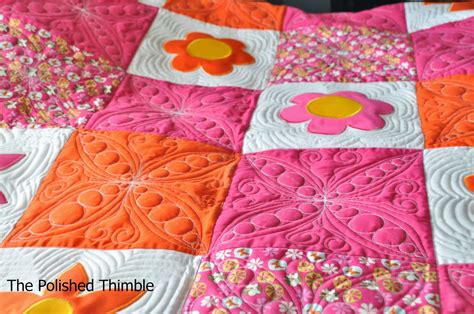 The Polished Thimble: Free motion quilting on ten inch blocks