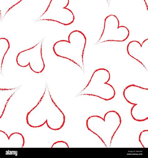 Hand Drawn Heart Icon Seamless Pattern Background Business Flat Vector