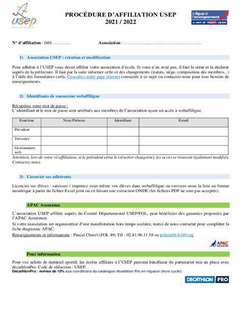 Remplissable En Ligne Comment S Affilier La Procdure Fax Email