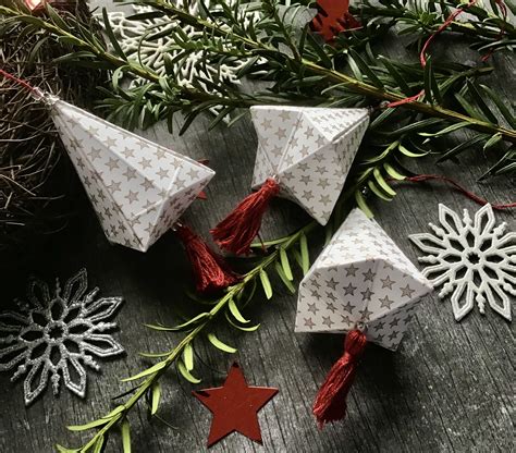 Origami Ornamente Weihnachten Weihnachtskarten Gestalten Basteln Mit