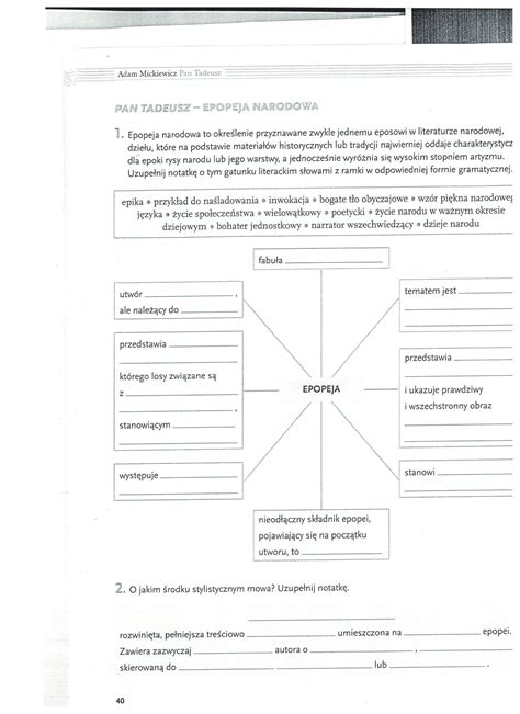 Przyk Ad E Pan Tadeusz Jest Epopei Narodowej