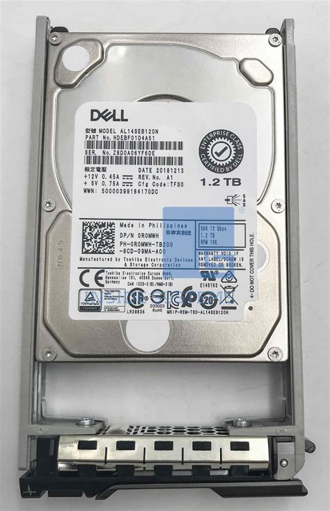 0R0MWH DELL 1 2TB 10K 12G SAS 2 5 HDD Inside Systems A S