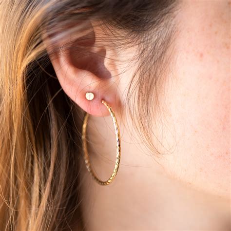 boucles d oreilles créoles torsadées en plaqué or pour femmes