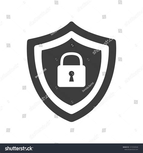 Shield Security Lock Symbol Vector Illustration Stock Vector Royalty Free 1315550540