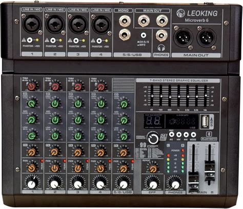 Kh 6 Channel Audio Mixer Professional Mixing Console 6 Channels 4 Mono