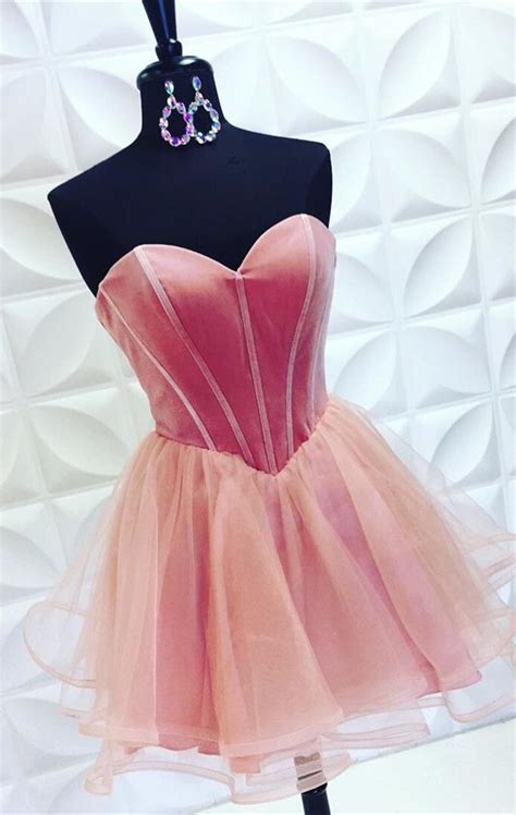 Short Pink Homecoming Dress 2017 Pink Homecoming Dress Strapless