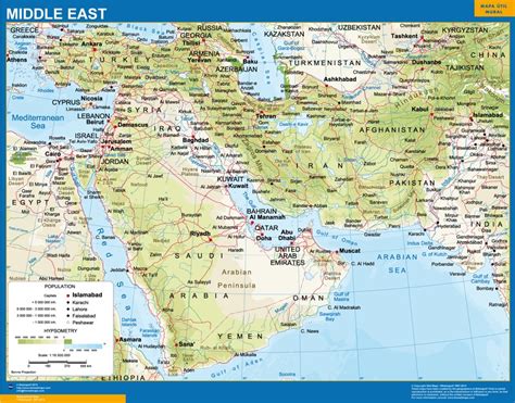 Middle East Wall Map Vector World Maps