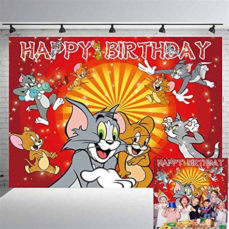 Buy Tom And Jerry Backdrop Carnival Background Backdrop Red Mouse Cat