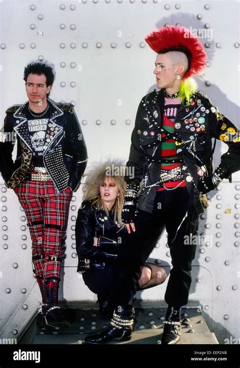 A Small Group Of Punk Rockers Circa 1980s Stock Photo Alamy