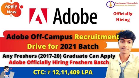 Update Adobe Off Campus Recruitment Drive 2021 Adobe Hiring