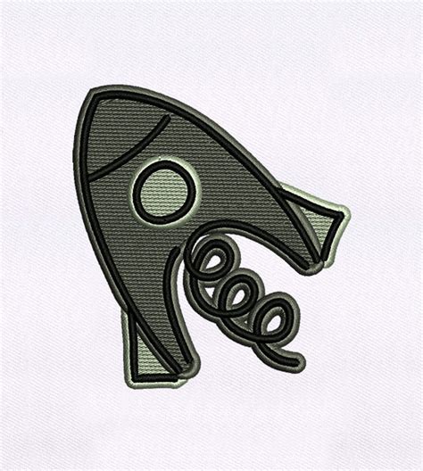 Rocket Ship Embroidery Design Spacecraft Embroidery Design Spaceship