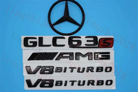 GLC63S AMG TRUNK Logo Sticker Decal Emblem Badge Package For Mercedes