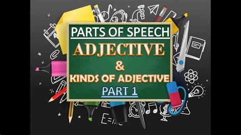 Parts Of Speech Adjective Kinds Of Adjective Part 1 English Grammar English Class