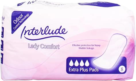 Interlude Lady Comfort Incontinence Pads Plus 8s Uk