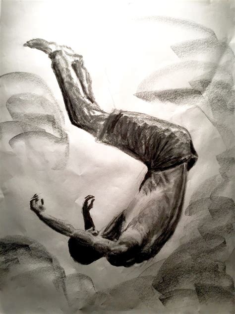 Person Falling From Sky Drawing