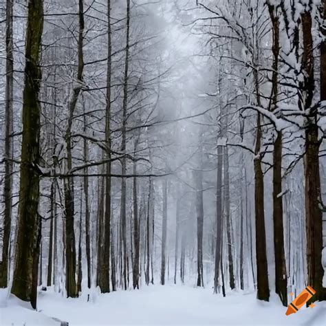 A Beautiful Snowy Clearing In The Forest On Craiyon