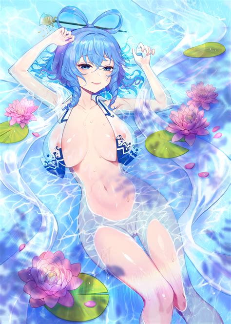 Rule 34 Absurdres Afloat Blue Hair Breasts Female Flower Hagoromo Hair Ornament Highres Lee