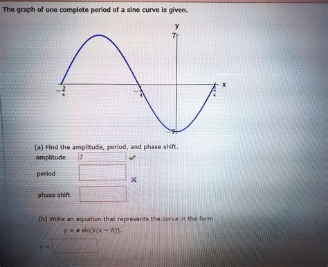 SOLVED The Graph Of One Complete Period Of A Sine Curve Is Given A