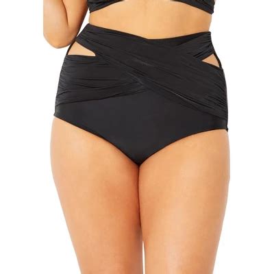 Swimsuits For All Women S Plus Size Crisscross Wrap Bikini Bottom Black Target
