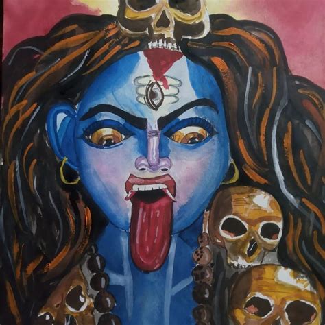 Maa Kali Watercolour Painting