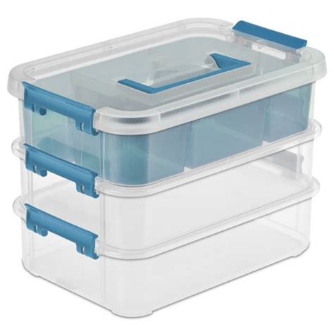 Sterilite® Stack And Carry 3 Layer Handle Box And Tray 10 5 8 L X 7 1 4