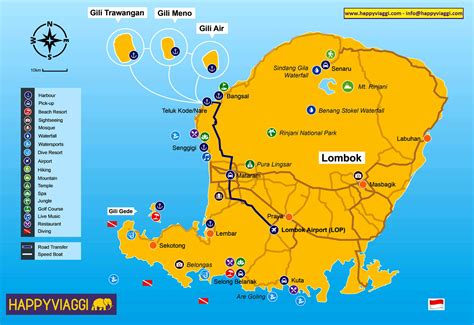 Isola Di Lombok Mappa Turistica E Carta Geografica