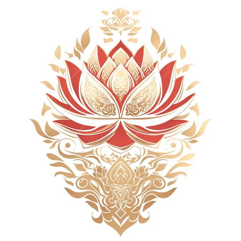 thai lotus flower patterns  sacred symbolism premium ai generated