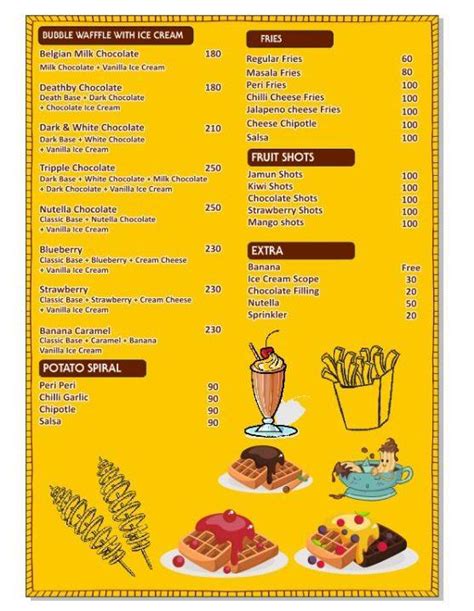 Menu At The Waffle King Vadodara