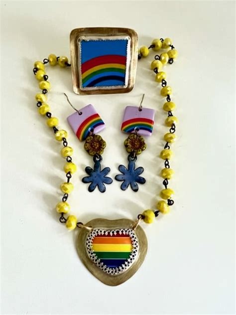 Rainbow Love Necklace Michelle Darin Jewelry