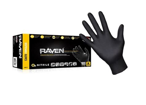 Sas Safety Raven Powder Free Disposable Black Nitrile Gloves Boxes