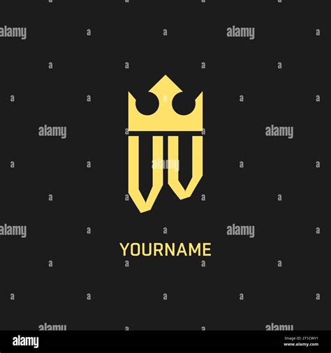 Monogram VV Logo Shield Crown Shape Elegant And Luxury Initial Logo