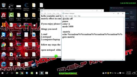 How To Make The Matrix Effect In Cmd Using Notepad YouTube